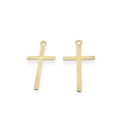 Dije Cruz lisa 23x13 mm gold-filled / unidad