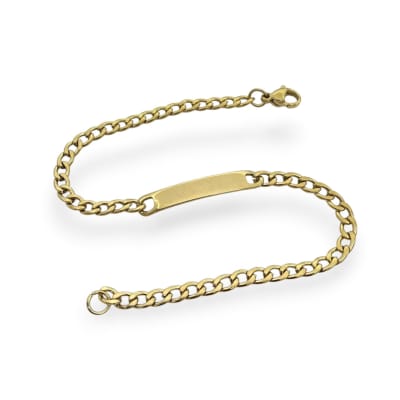Pulsera tipo esclava con placa acero / unidad