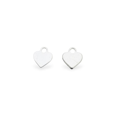 Mini dije corazón 5 mm baño de plata / unidad