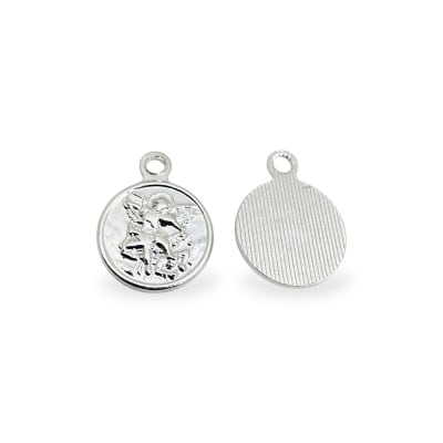 Mini dije San Miguel Arcángel 9 mm baño de plata / unidad