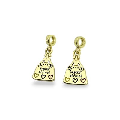 Dije colgante esmaltado menina hasta el final baño de oro / unidad