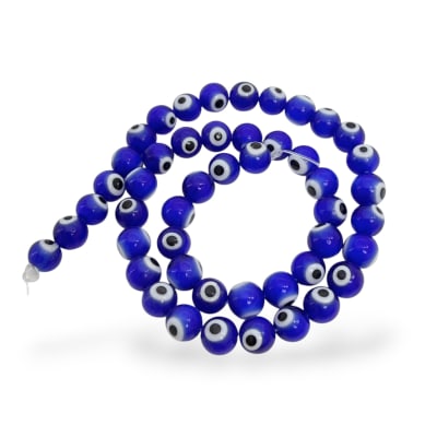 Ojo turco murano redondo 8 mm nazar protección azul