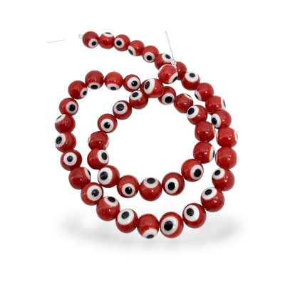Ojo turco murano redondo 8 mm nazar protección rojo