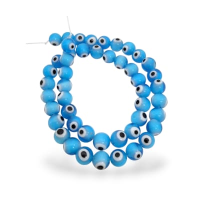 Ojo turco murano redondo 8 mm nazar protección celeste