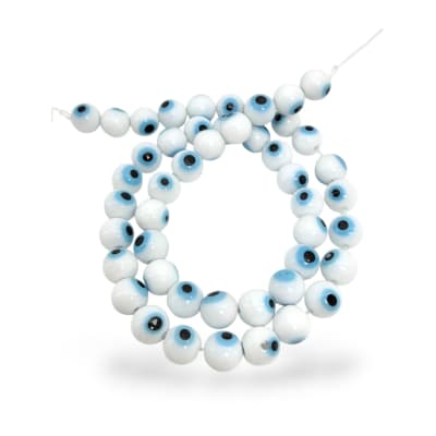 Ojo turco murano redondo 8 mm nazar protección blanco
