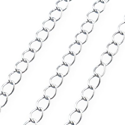 Cadena eslabón extensión alargue baño de plata / metro