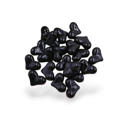 Dije pasador corazón 20x15 mm negro acrílico / unidad