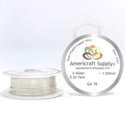 Alambre calibre 18 plateado americraft supply silver / Rollo