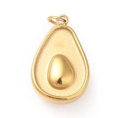 Dije colgante palta aguacate 18x12 mm acero / unidad 0