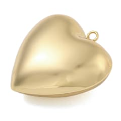 Maxi dije colgante corazón inflado 36 mm chunky baño de oro / unidad 0