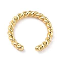 Anillo ajustable trenzado cuerda torcida baño de oro / unidad 0