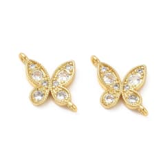 Dije conector mariposa baño de oro zircón / unidad 0