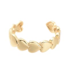 Anillo ajustable corazones baño de oro / unidad 0