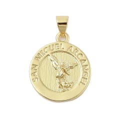 Dije colgante medalla San Miguel Arcángel 20 mm baño de oro / unidad 0
