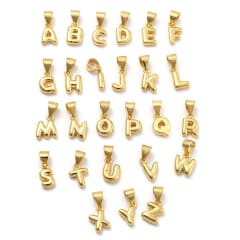Letras colgantes abecedario mini chunky 9 mm baño de oro / unidad 0