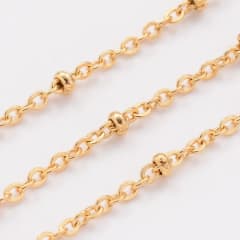 Cadena con balines acero dorado plateado / metro 0