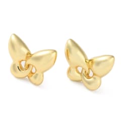 Aros topo topito mariposa 24 mm baño oro / par 0