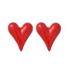 Aros topo topito segunda etapa corazón 18 mm baño oro esmaltado / par 0