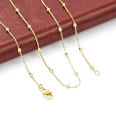 Cadena armada tejido veneciana y balines 2.5 mm baño oro / unidad 0