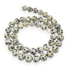 Sarta abalorios cuentas piedra jaspe dálmata / tira 0