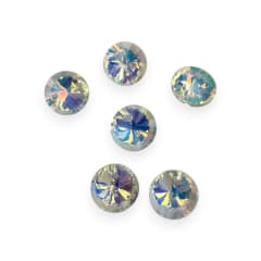 Pasador cristal chino tornasolado 8 mm círculo plano / unidad 0