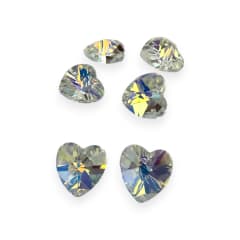 Pasador cristal chino tornasolado 12 mm corazón / unidad 0