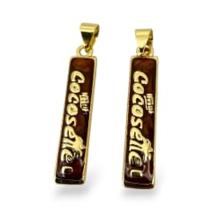 Dije colgante esmaltado cocosette venezolano 25x6 mm baño de oro / unidad 0