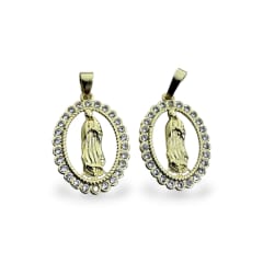 Dije colgante virgen guadalupe 15x22 mm zircón baño oro / unidad 0