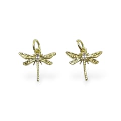 Dije colgante libélula 14 mm baño de oro / unidad 0