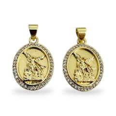 Dije medalla san miguel arcángel 15x23 mm baño de oro / unidad 0