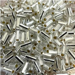 Canutillo cuentas de miyuki 3 mm plateado silver / gramo 0