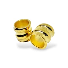 Separador tubular tubo grueso 3 mm baño de oro 18k / gramo 0