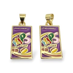 Dije colgante esmaltado Flips Venezolano 18x11 mm baño de oro / unidad 0