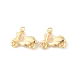 Dije colgante moto vespa 14 mm baño de oro / unidad 0