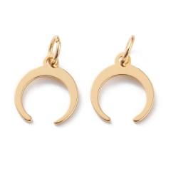 Dije colgante luna invertida 11.5 mm baño de oro / unidad 0