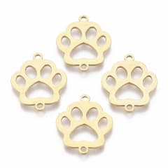 Dije conector amor mascotas patita perro niña acero / unidad 0