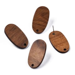 Base de aros topito óvalo 27x15 mm madera de nogal / par 0