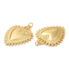 Maxi dije colgante sagrado corazón 34.5 mm baño oro / unidad 0