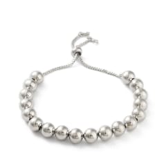 Pulsera ajustable balines 8 mm baño platino / unidad 0