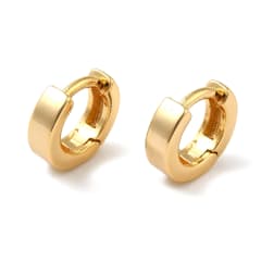 Aros argollas aretes huggie 10 mm baño oro / par 0