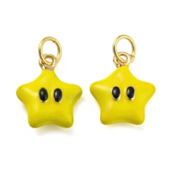 Dije colgante estrella super star baño de oro / unidad 0
