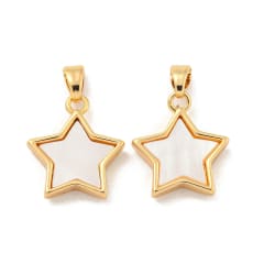 Dije colgante estrella nácar baño de oro / unidad 0