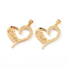 Dije colgante mamá mom corazón mami dorado / unidad 0