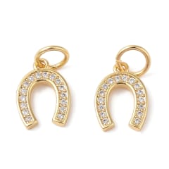 Dije colgante herradura amuleto suerte 15 mm dorado plateado / unidad 0