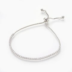 Pulsera ajustable de zircón baño de platino/ unidad 0