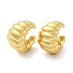 Ear cuff aros solitarios tipo C 18 mm baño oro / unidad 0