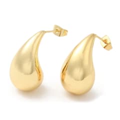 Aros aretes chunky lagrima gota gruesa baño de oro / par 0