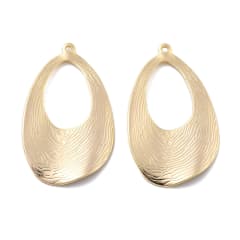 Maxi Dije colgante oval 38.5 mm baño oro / unidad 0