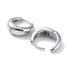 Aros argollas acero quirúrgico aretes hipoalargénicos huggie 15 mm / par 0