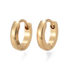 Aros argollas acero quirúrgico aretes hipoalargénicos huggie 10 mm / par 0